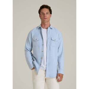 American Tall Everyday Comfort Terry Overshirt for Tall Men in Cloud Blue Size L